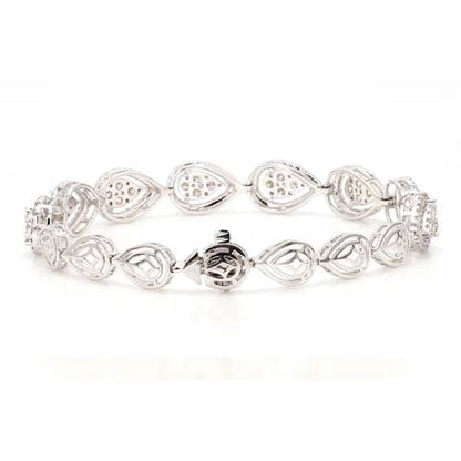 Natural Diamond Pear-Link Statement Bracelet