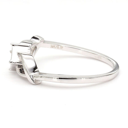 Natural Diamond Princess-Cut Quad Engagement Ring