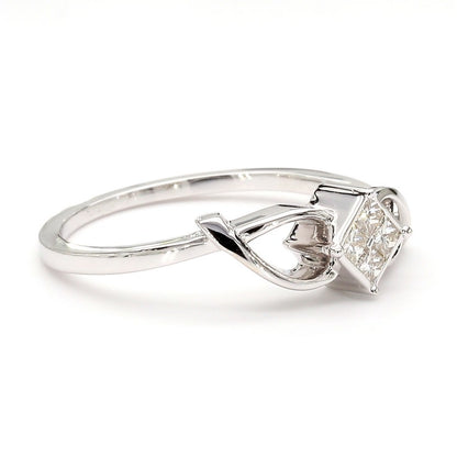Natural Diamond Princess-Cut Quad Engagement Ring