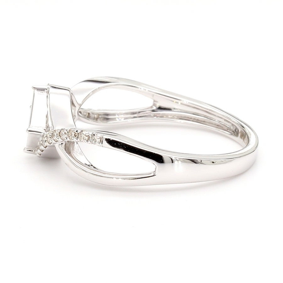 Natural Diamond Princess-Cut Quad Infinity Halo Ring
