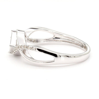 Natural Diamond Princess-Cut Quad Infinity Halo Ring