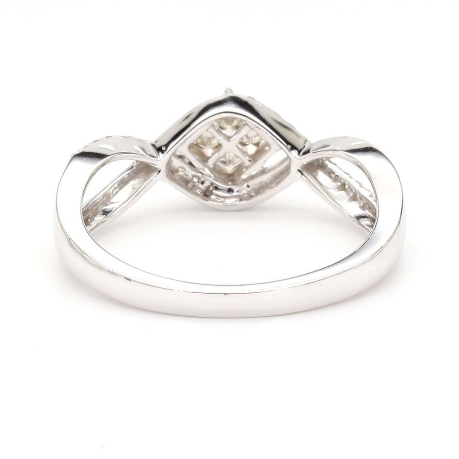 Natural Diamond Princess-Cut Quad Infinity Halo Ring