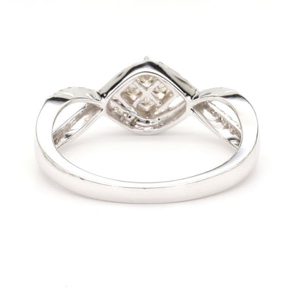 Natural Diamond Princess-Cut Quad Infinity Halo Ring
