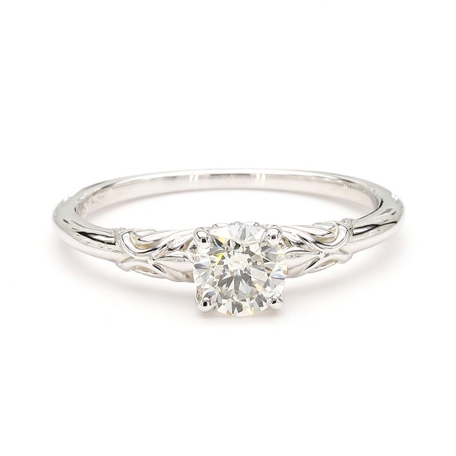 Natural Diamond Vine Solitaire Ring