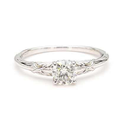 Natural Diamond Vine Solitaire Ring