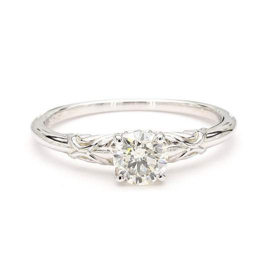 Natural Diamond Vine Solitaire Ring
