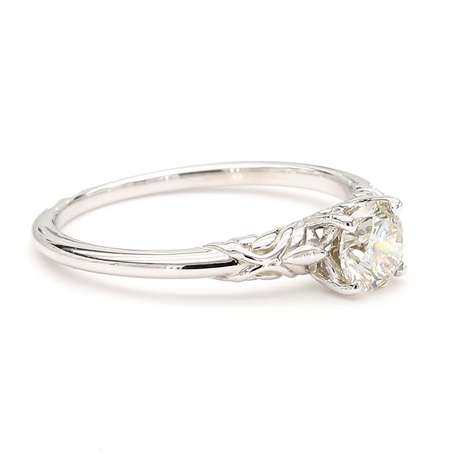 Natural Diamond Vine Solitaire Ring