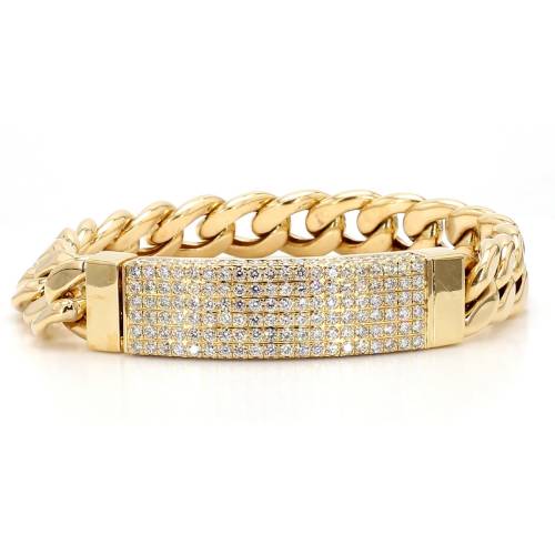 Natural Diamond Cuban ID Statement Bracelet