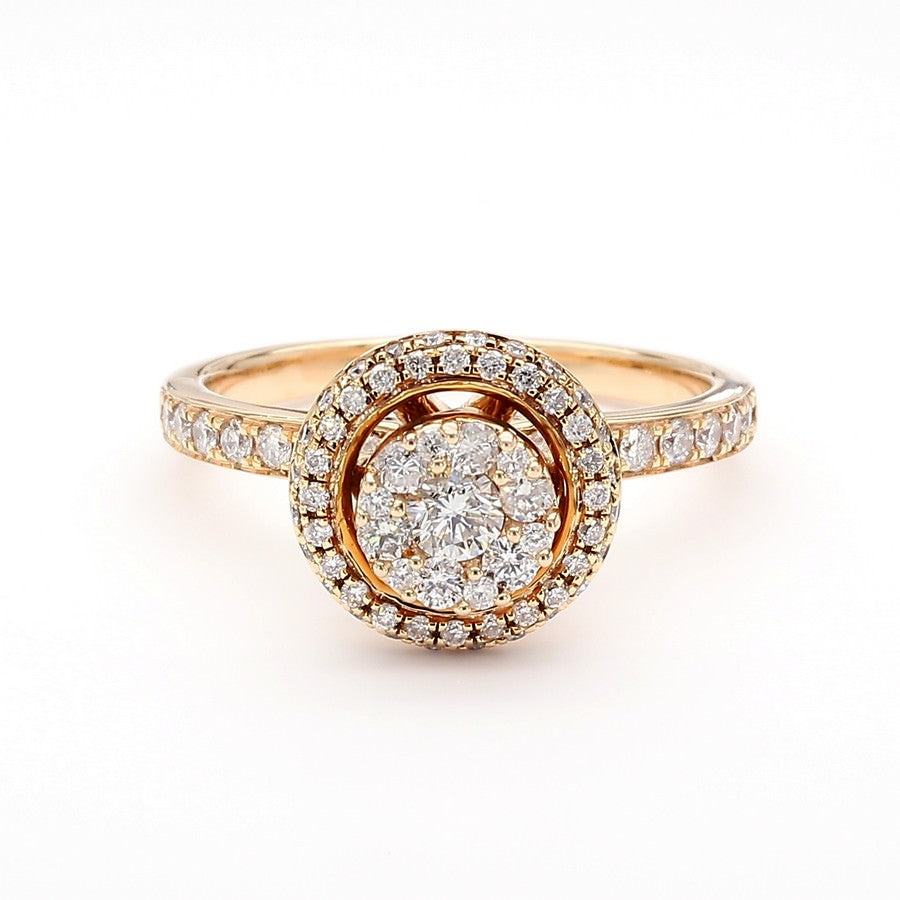 Natural Diamond Double-Halo Cluster Ring