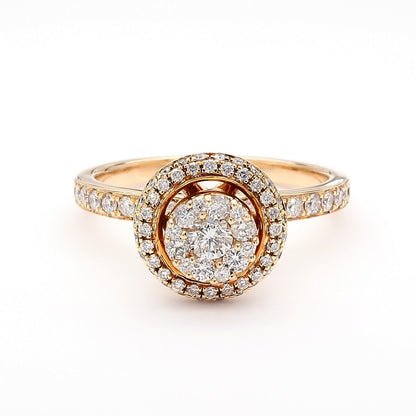 Natural Diamond Double-Halo Cluster Ring