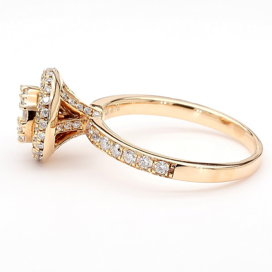Natural Diamond Double-Halo Cluster Ring