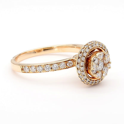 Natural Diamond Double-Halo Cluster Ring