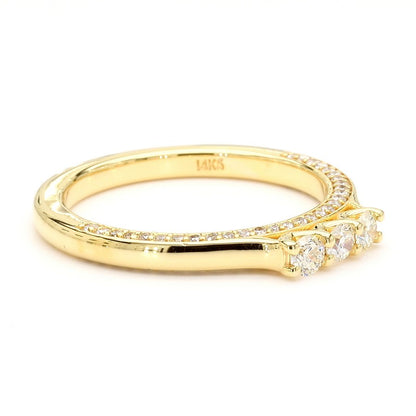 Natural Diamond Three-Stone Side-Pave Band