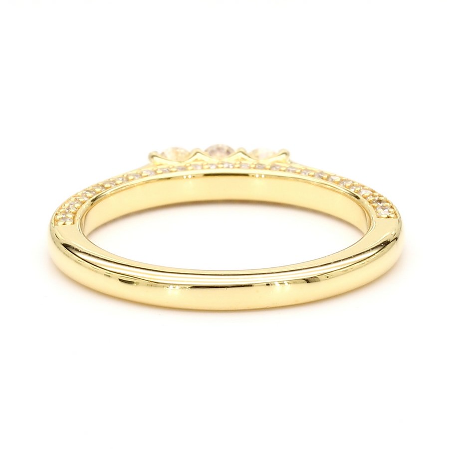 Natural Diamond Three-Stone Side-Pave Band