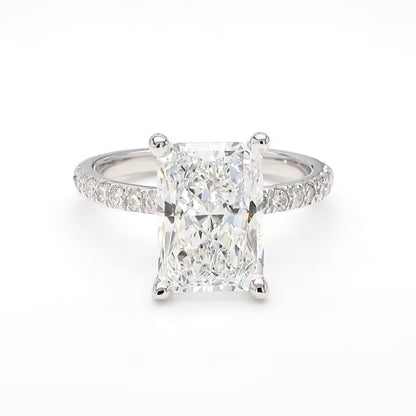 IGI Certified Lab-Created Diamond Radiant Twisted Pave Ring F VS)