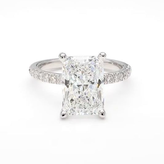 IGI Certified Lab-Created Diamond Radiant Twisted Pave Ring F VS)