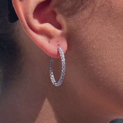 Lab-Created Diamond Medium Oval Hoop Earrings F-G VS)