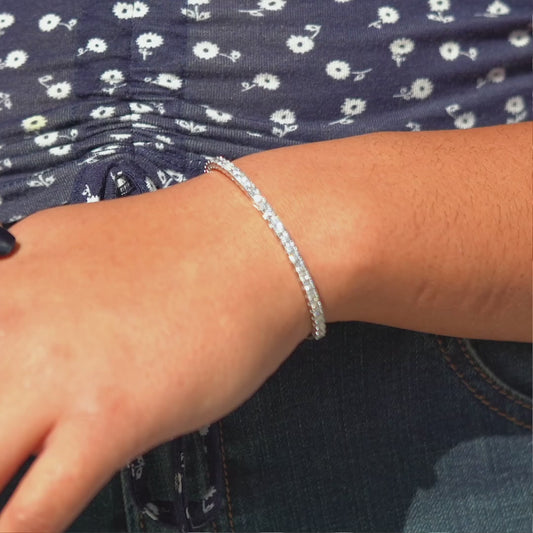 Lab-Created Halfway Flex Bangle F-G VS)