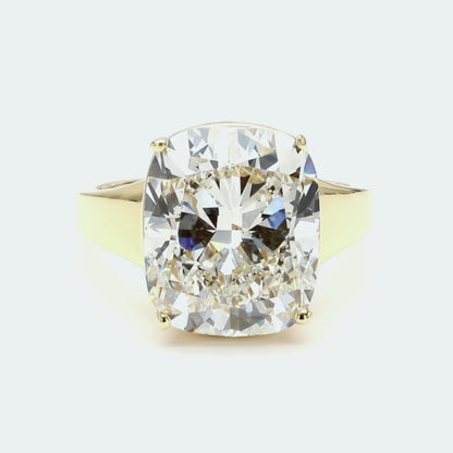 IGI Certified Lab-Created Diamond Cushion Full Bezel Ring F VS)