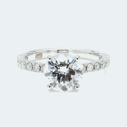IGI Certified Lab-Created Diamond Round Hidden Halo Pave Ring F VS)