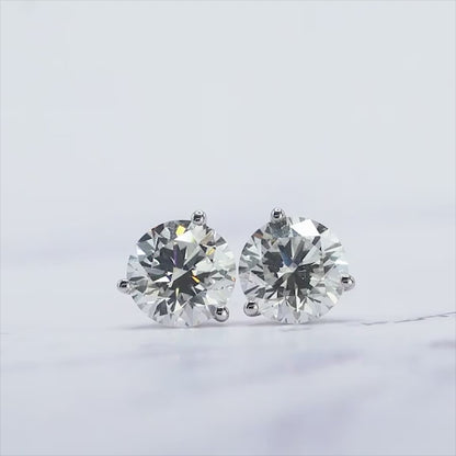 Lab-Created Diamond 4 Prong Basket Screw Back Stud Earrings F-G SI)