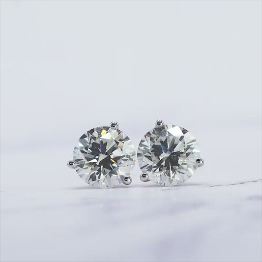 Lab-Created Diamond 4 Prong Basket Screw Back Stud Earrings F-G SI)