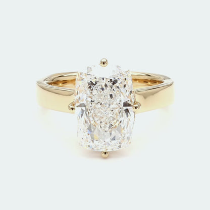 Signature Cushion Harmony Set – Cushion Hidden Halo Euro Shank Ring & 7-Stone Band (F-G SI)