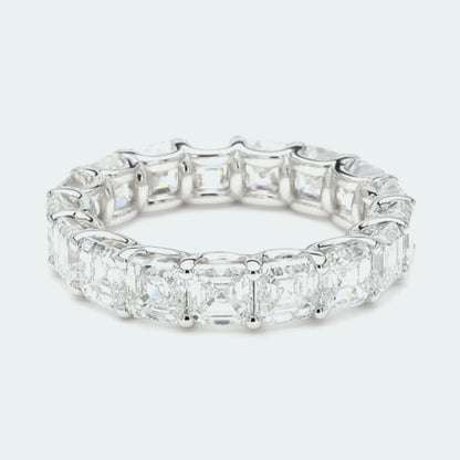 Asscher Lab-Created Diamond Eternity Band E-F VS)