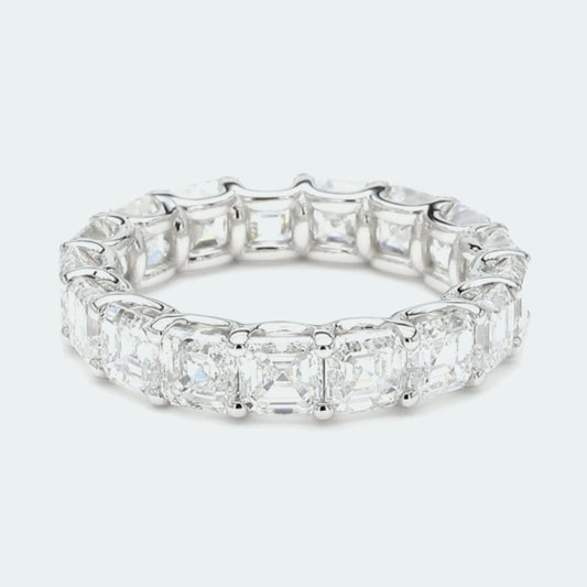 Asscher Lab-Created Diamond Eternity Band E-F VS)
