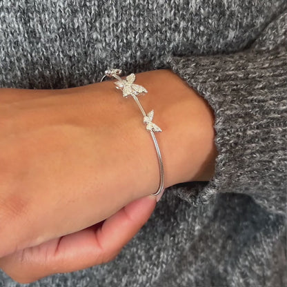 Lab-Created Butterfly Flex Bangle F-G VS)