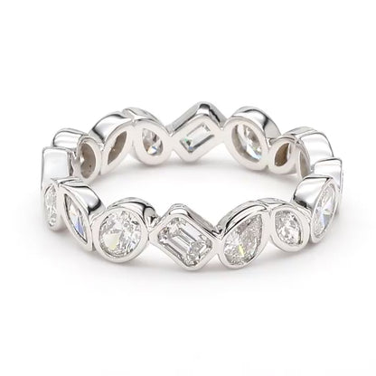 Lab-Created Diamond Multi-Shape Bezel Eternity Band E-F VS)