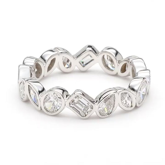 Lab-Created Diamond Multi-Shape Bezel Eternity Band E-F VS)