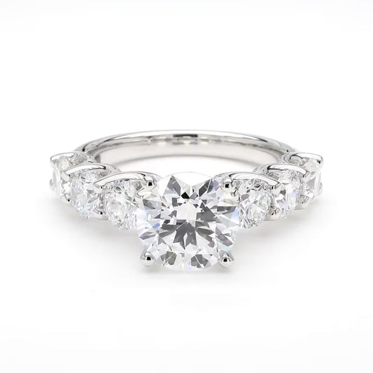 IGI Certified Lab-Created Diamond Round Starlit Crown Ring F VS)