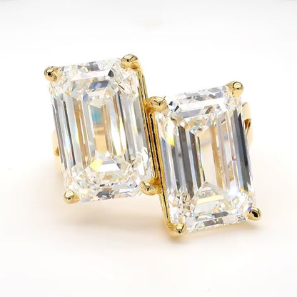 IGI Certified Lab-Created Diamond Emerald Toi-et-Moi Ring F VS)