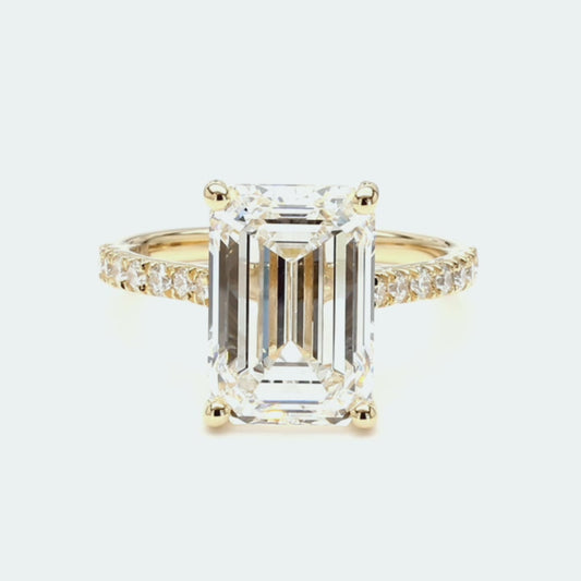 IGI Certified Lab-Created Diamond Emerald Pave Ring F VS)