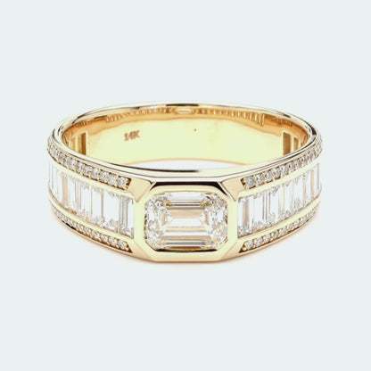 IGI Certified Lab-Created Diamond Emerald Imperium Ring F VS)