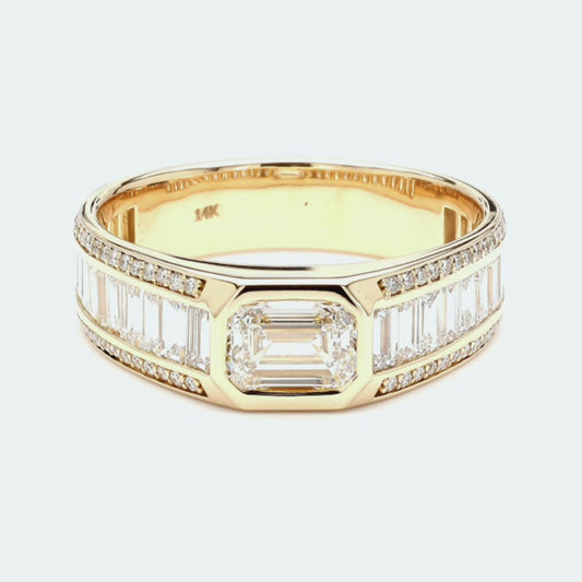 IGI Certified Lab-Created Diamond Emerald Imperium Ring F VS)
