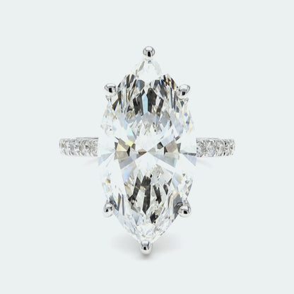 IGI Certified Lab-Created Diamond Marquise Pave Ring F VS)