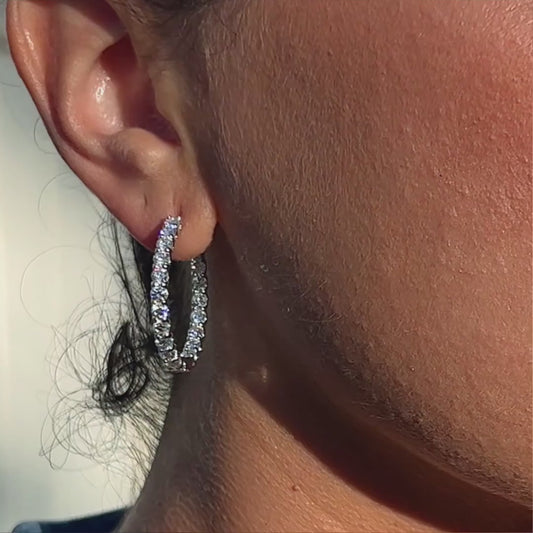 Lab-Created Diamond 23.5mm Huggie Earrings F-G VS)