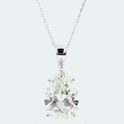 IGI Certified Lab-Created Diamond Pear Shape Solitaire Pendant F VS)
