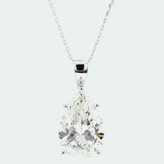 IGI Certified Lab-Created Diamond Pear Shape Solitaire Pendant F VS)