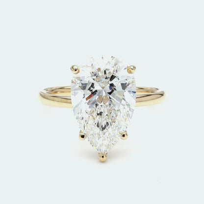 IGI Certified Lab-Created Diamond Pear Solitaire Ring F VS)