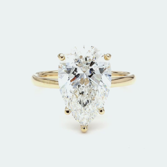 IGI Certified Lab-Created Diamond Pear Solitaire Ring F VS)