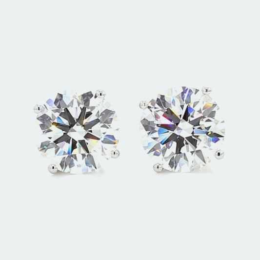 IGI Certified Lab-Created Diamond 4-Prong Guardianback Stud Earrings F VS)