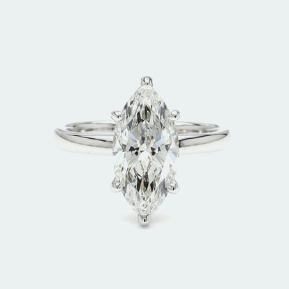 IGI Certified Lab-Created Diamond Marquise Solitaire Ring F VS)