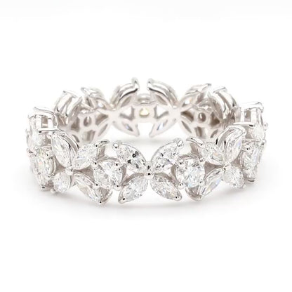 Lab-Created Diamond Floral Marquise Eternity Band E-F VS)