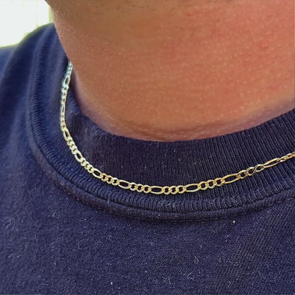 Featherlight Figaro Chain – 22 Inch