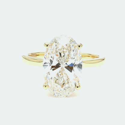 IGI Certified Lab-Created Diamond Oval Hidden Halo Ring F VS)