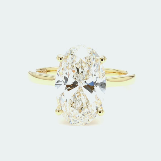 IGI Certified Lab-Created Diamond Oval Hidden Halo Ring F VS)