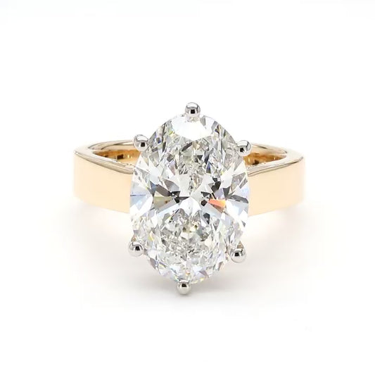 IGI Certified Lab-Created Diamond Two-Tone Oval Ring with Hidden Side Accents F VS)